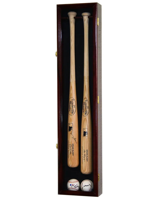 2 Baseball Bat Display Case Cabinet Vitrina Para 2 Bates de Béisbol