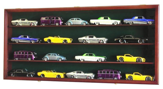 1/24 Scale Diecast Car Display Case – 20-Car Locking Cabinet with UV Protection