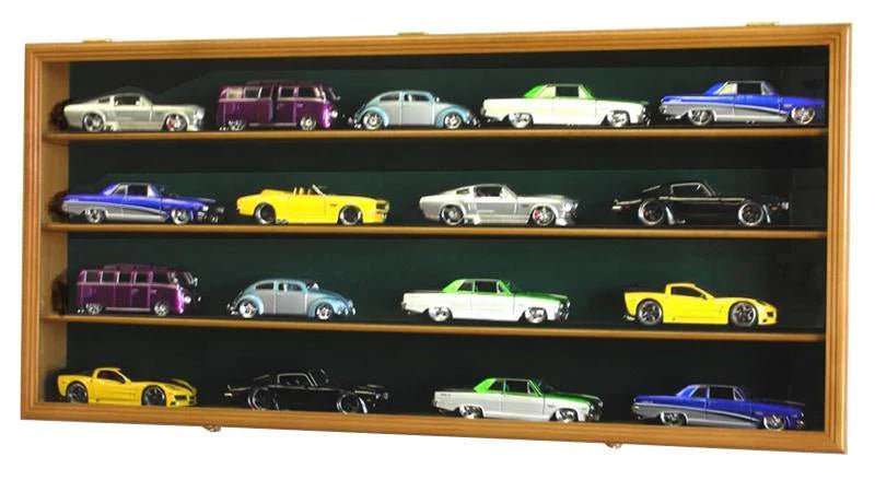 1/24 Scale Diecast Car Display Case – 20-Car Locking Cabinet with UV Protection