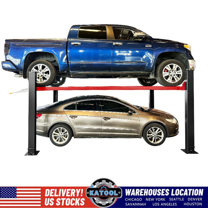 Katool KT 4H950 9500 lb Four Post Parking Storage Car Lift 110V Casters