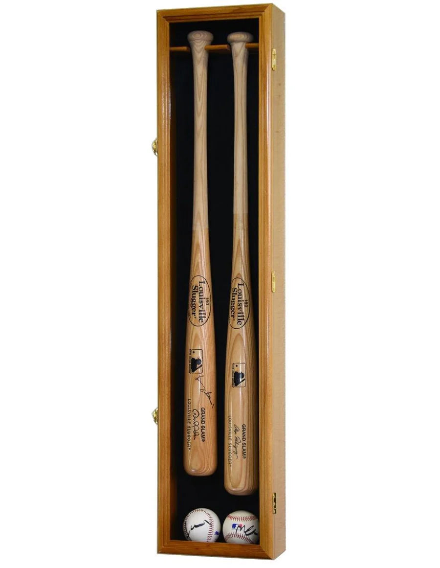 2 Baseball Bat Display Case Cabinet Vitrina Para 2 Bates de Béisbol