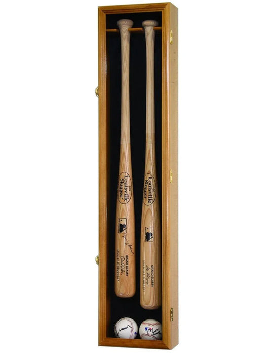 2 Baseball Bat Display Case Cabinet Vitrina Para 2 Bates de Béisbol