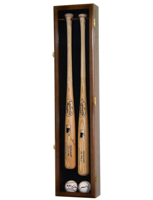 2 Baseball Bat Display Case Cabinet Vitrina Para 2 Bates de Béisbol