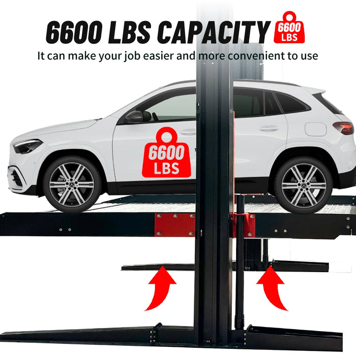 Katool Two Post Hydraulic Parking Storage Lift KT-P2700 6600 lb 82in