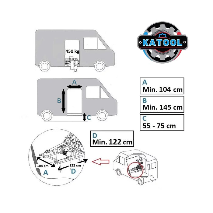 Katool Mobile Hydraulic Truck Tire Changer 5512 lb 54in 400V KT-308