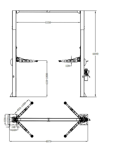 Katool KT M150D 15000 lb Commercial Two Post Car Lift 4HP Direct Drive