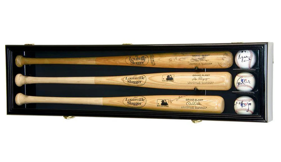 3 Baseball Bat Display Case Cabinet Vitrina Para 3 Bates De Béisbol