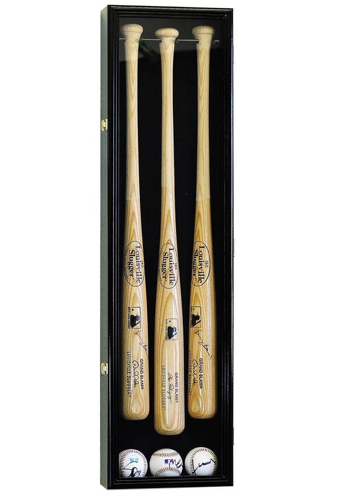 3 Baseball Bat Display Case Cabinet Vitrina Para 3 Bates De Béisbol