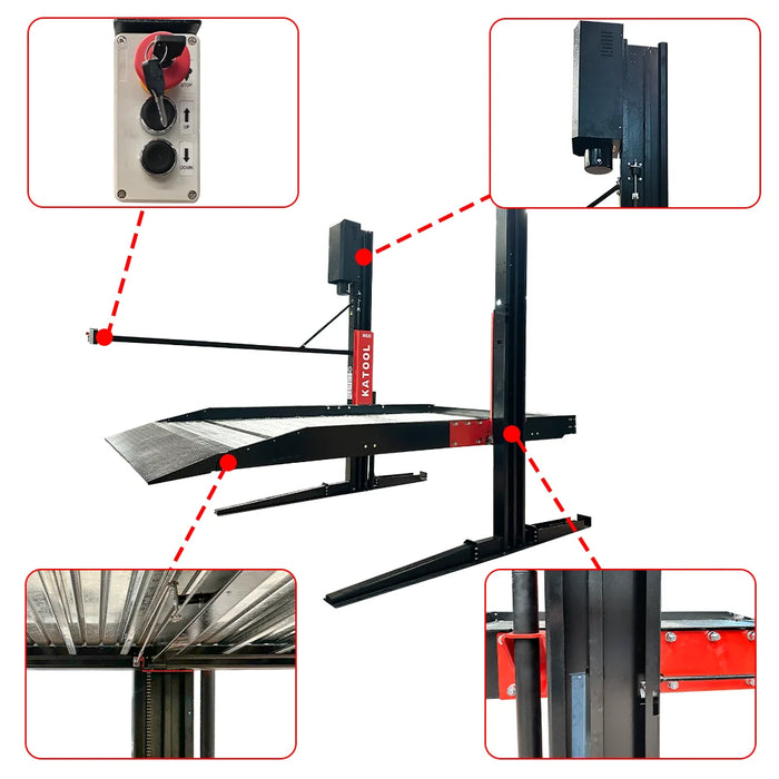 Katool Two Post Hydraulic Parking Storage Lift KT-P2700 6600 lb 82in