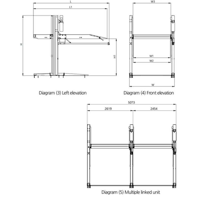 Katool Two Post Hydraulic Parking Storage Lift KT-P2700 6600 lb 82in