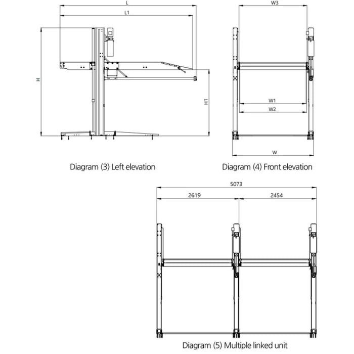 Katool Two Post Hydraulic Parking Storage Lift KT-P2700 6600 lb 82in