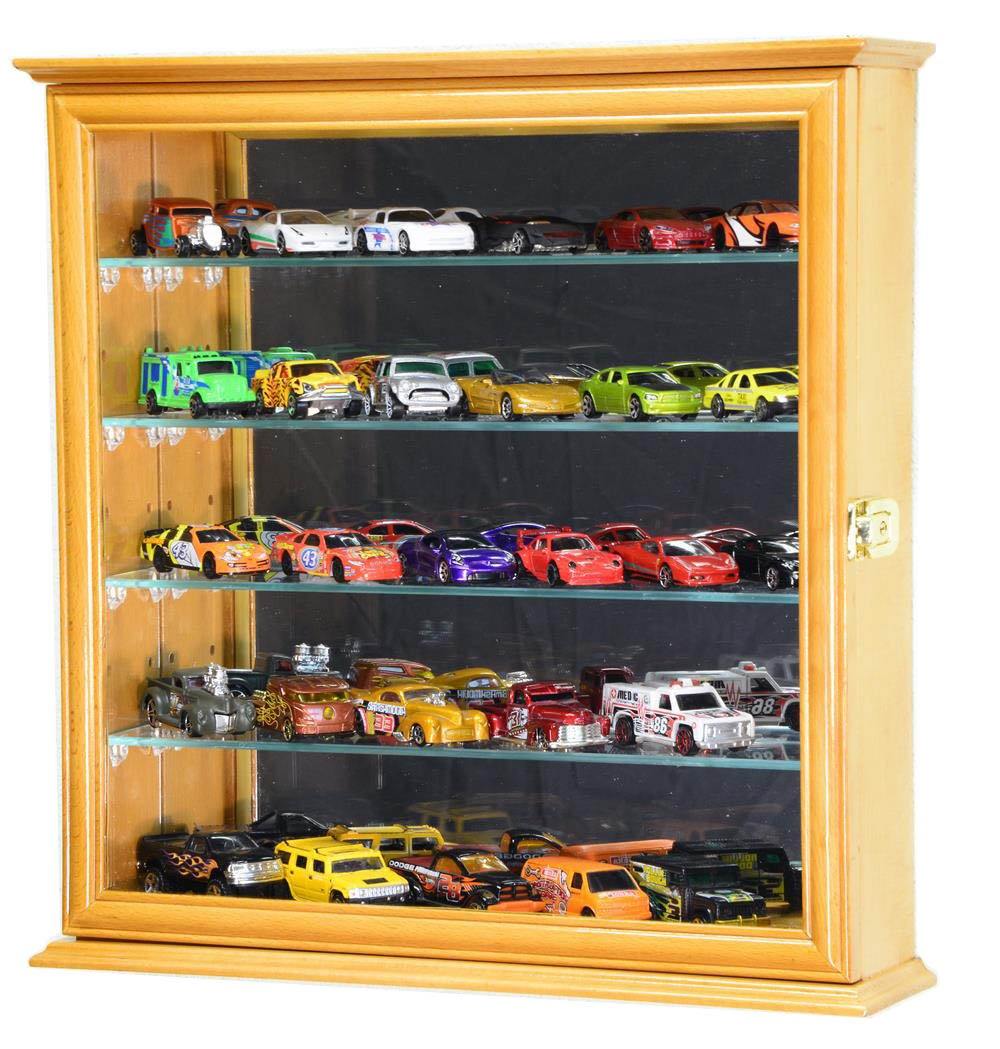 Mirrored 1/64 Diecast & Train Display Case Cabinet Vitrina con Espejo para Diecast 1/64