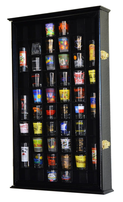 Shot Glass Display Case Cabinet Wall Mounted 54 Shot Glass Showcase