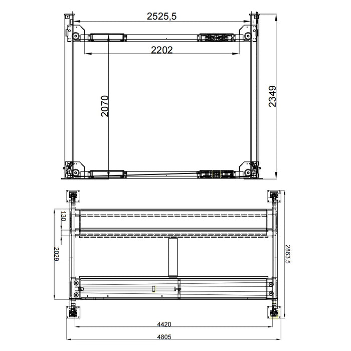 Katool KT 4H950 9500 lb Four Post Parking Storage Car Lift 110V Casters
