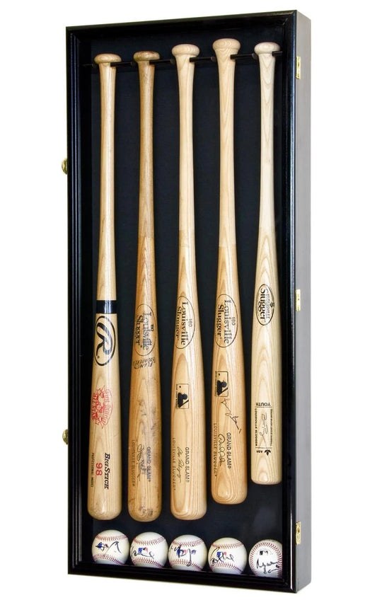 5 Baseball Bat Display Case Cabinet Vitrina para 5 Bates de Béisbol