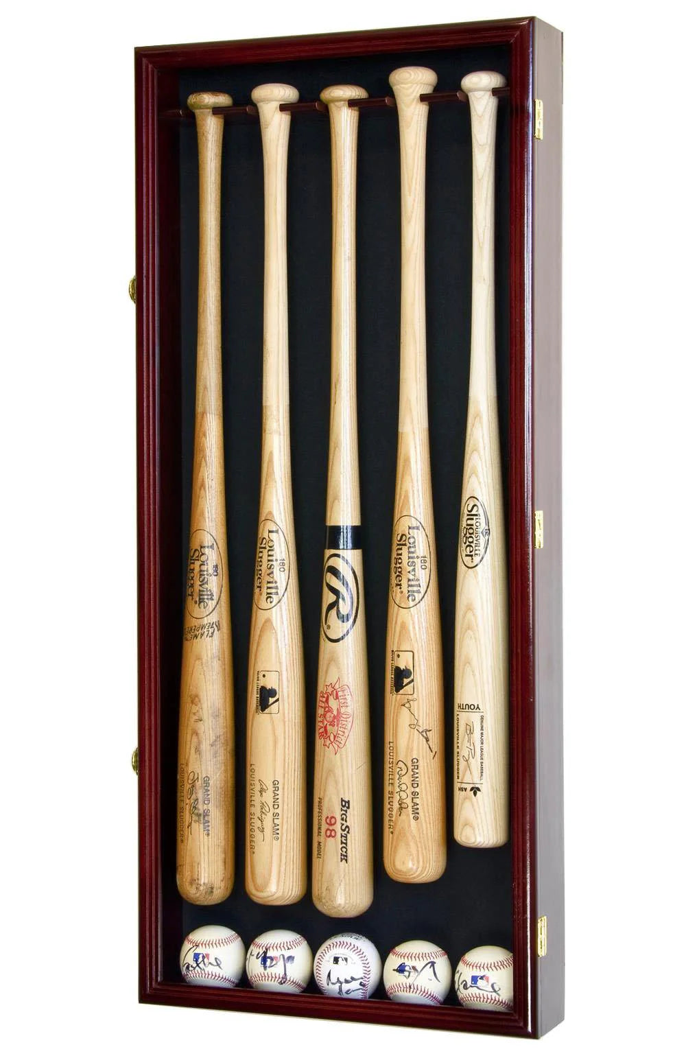 5 Baseball Bat Display Case Cabinet Vitrina para 5 Bates de Béisbol