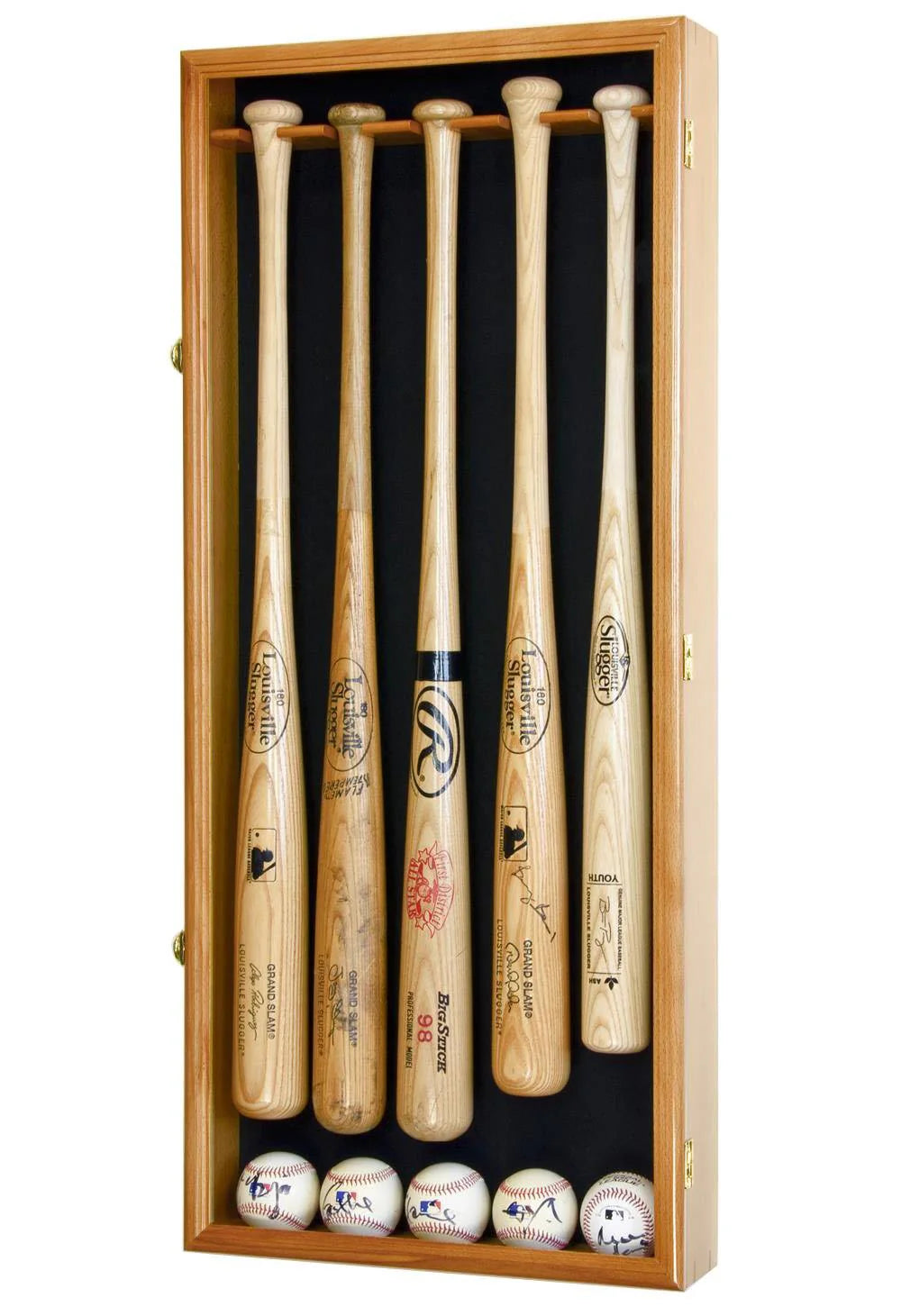5 Baseball Bat Display Case Cabinet Vitrina para 5 Bates de Béisbol