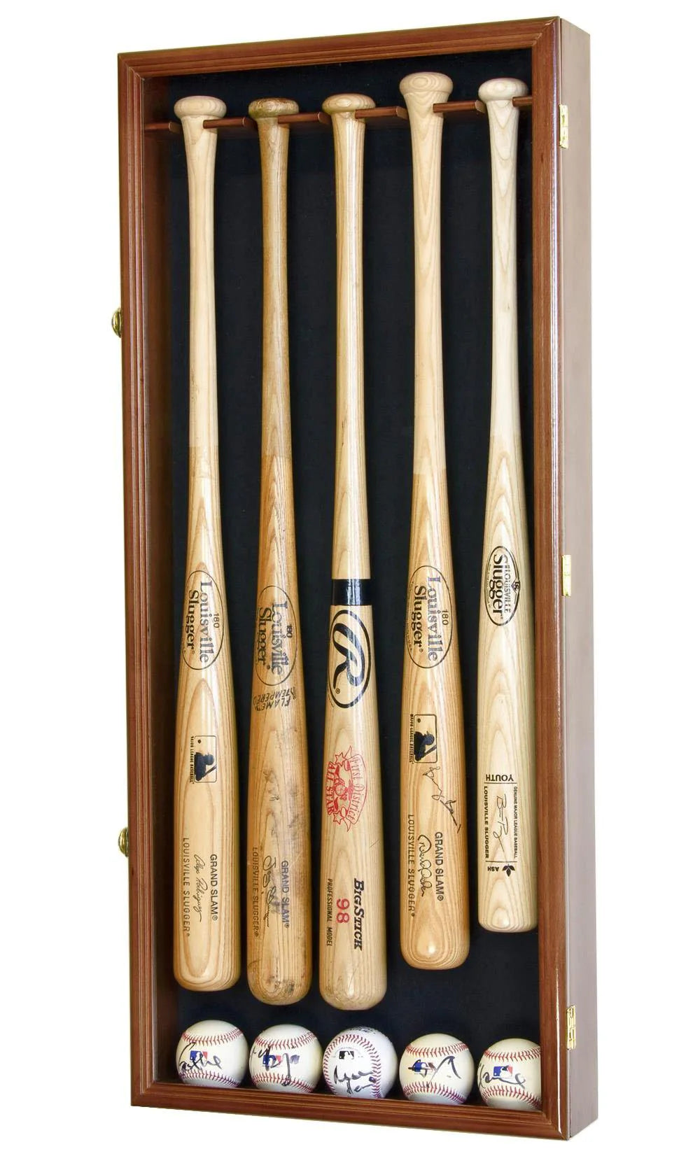 5 Baseball Bat Display Case Cabinet Vitrina para 5 Bates de Béisbol