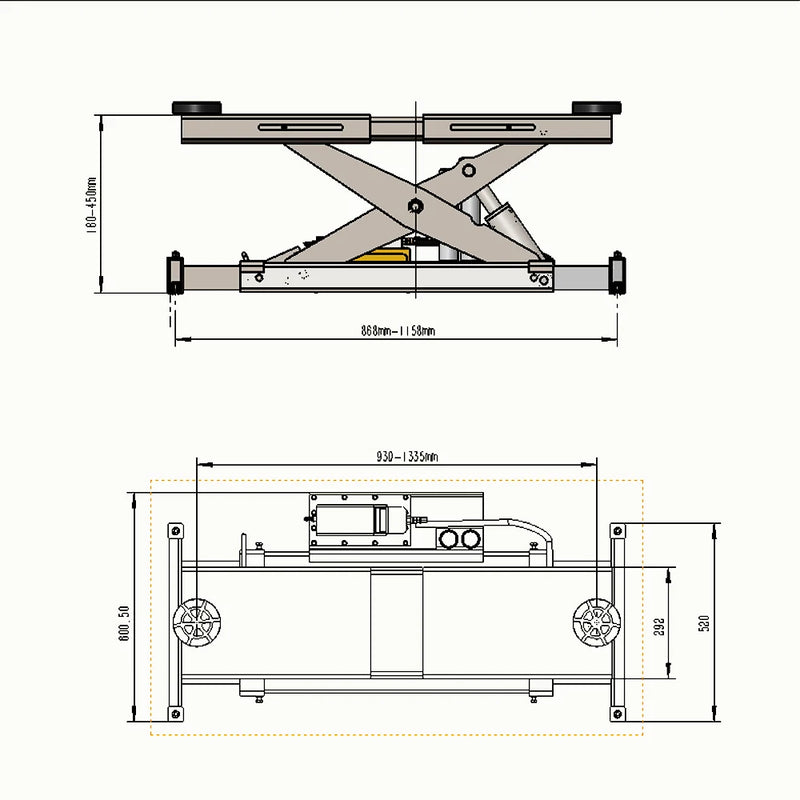 Katool Hydraulic Rolling Bridge Jack 4 Post Lift KT-RJ70 7000 lb Air