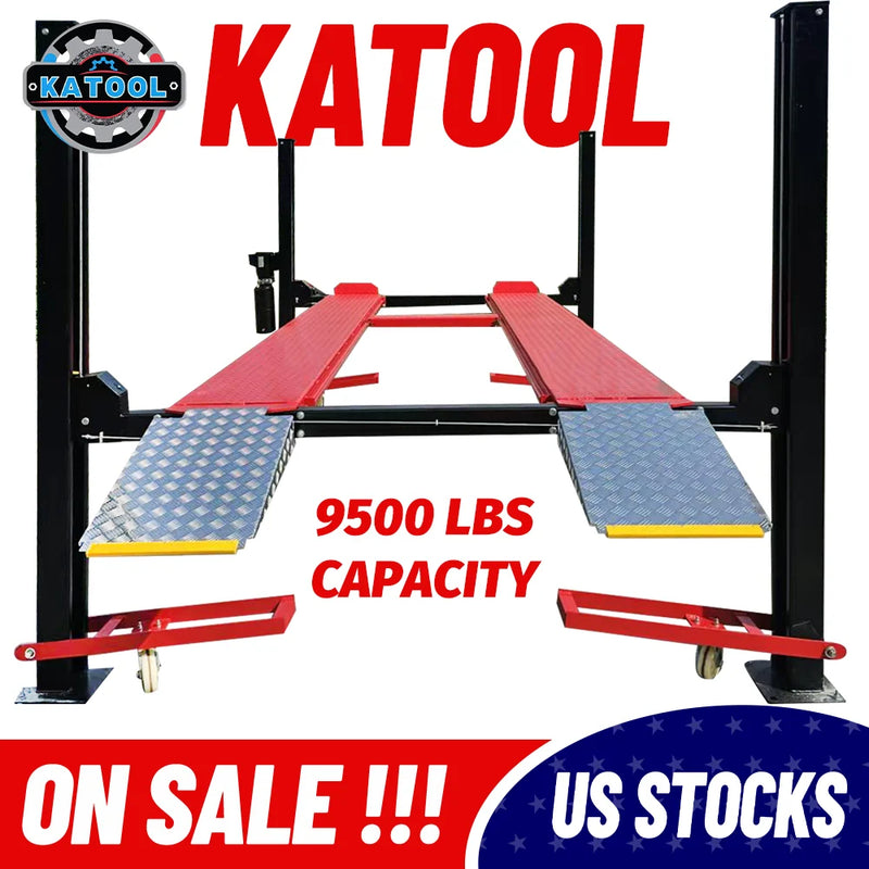 Katool KT 4H950 9500 lb Four Post Parking Storage Car Lift 110V Casters