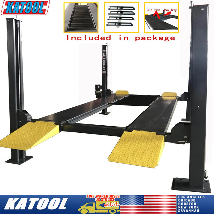 Katool KT 4H850 8500 lb Four Post Car Lift Storage Service Caster Kit