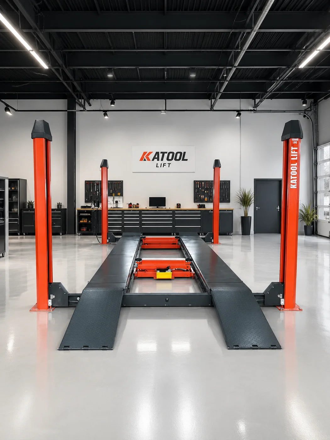 Katool KT 4H150 15000 lb Four Post Alignment Lift with Rolling Jack