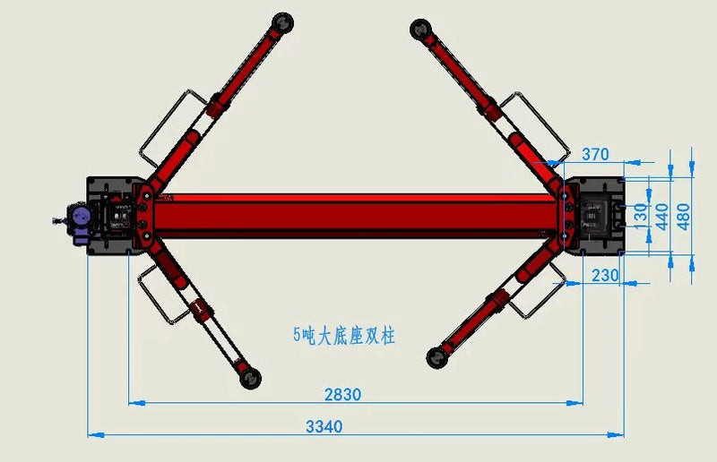 Katool KT H120D 12000 lb Symmetric Two Post Vehicle Lift 4HP Single Lock