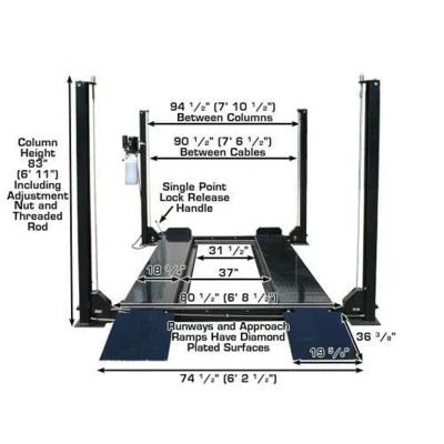 Atlas 8000 lb Portable Four Post Car Storage Lift