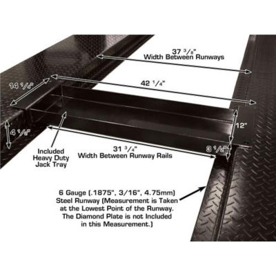 Atlas 8000 lb Extra Tall Four Post Car Lift Diamond Plate Runways