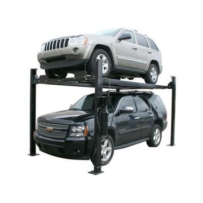 Atlas 8000 lb Extra Tall Four Post Car Lift Diamond Plate Runways