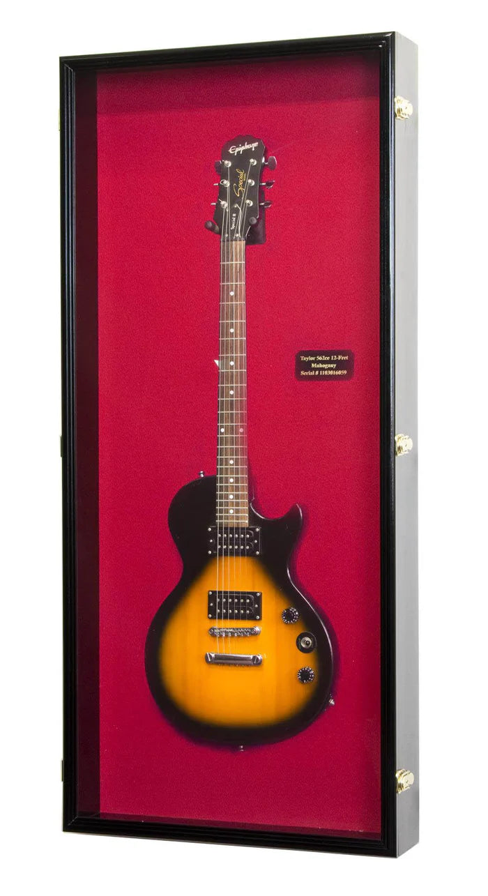 Electric Guitar Display Case Cabinet | UV Protection | Locking