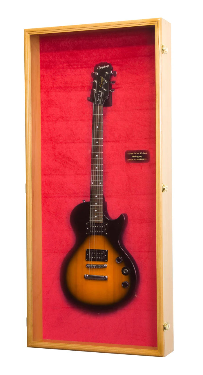 Electric Guitar Display Case Cabinet | UV Protection | Locking