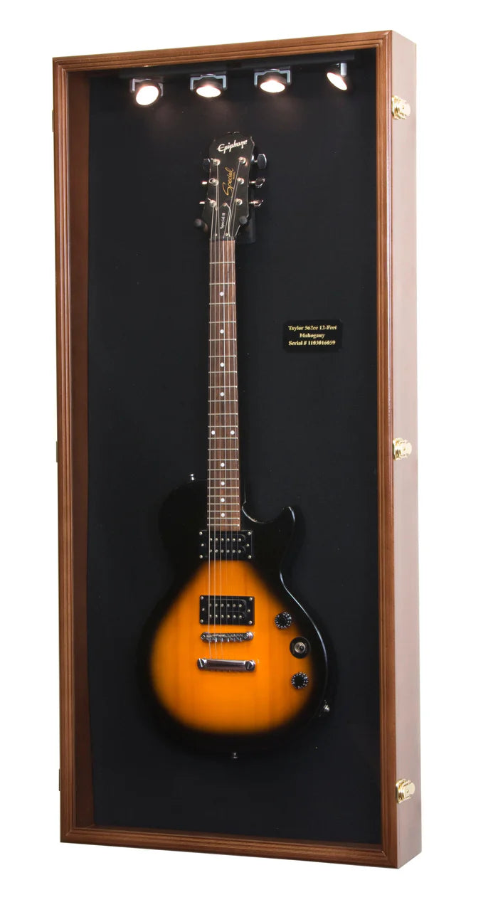 Electric Guitar Display Case Cabinet | UV Protection | Locking