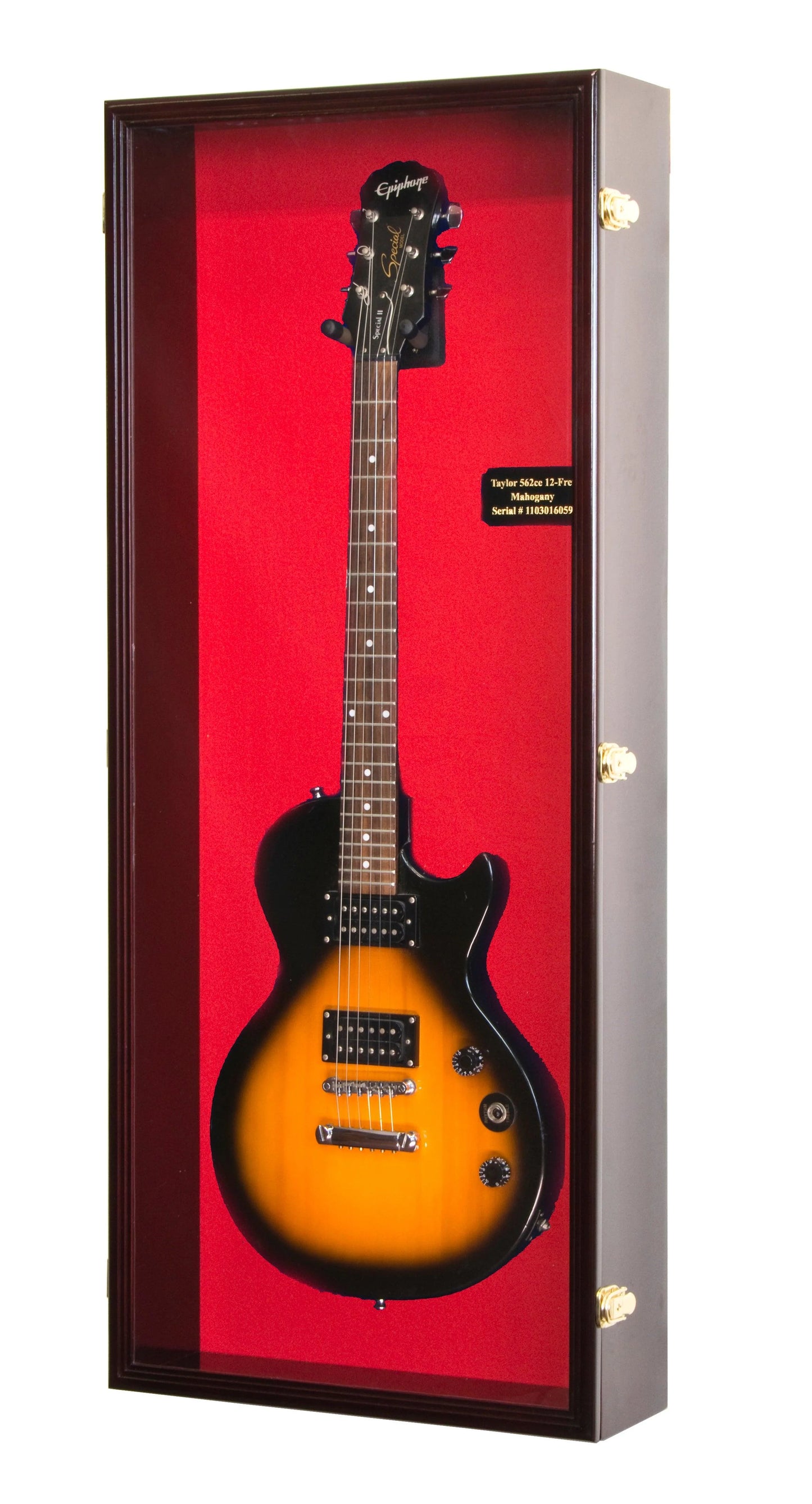 Guitar Display Case Cabinet | UV Protection | Locking | Oak Walnut Cherry Black