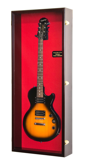 Guitar Display Case Cabinet UV Protection Locking Oak Walnut Cherry Black