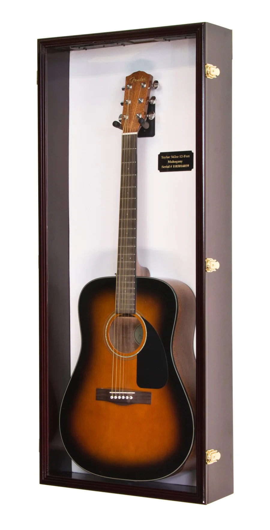 Guitar Display Case Cabinet | UV Protection | Locking | Oak Walnut Cherry Black