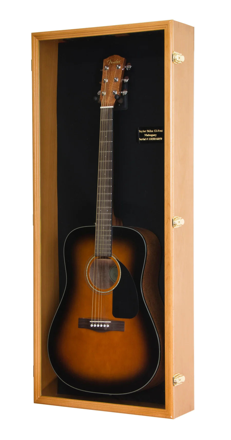Guitar Display Case Cabinet | UV Protection | Locking | Oak Walnut Cherry Black