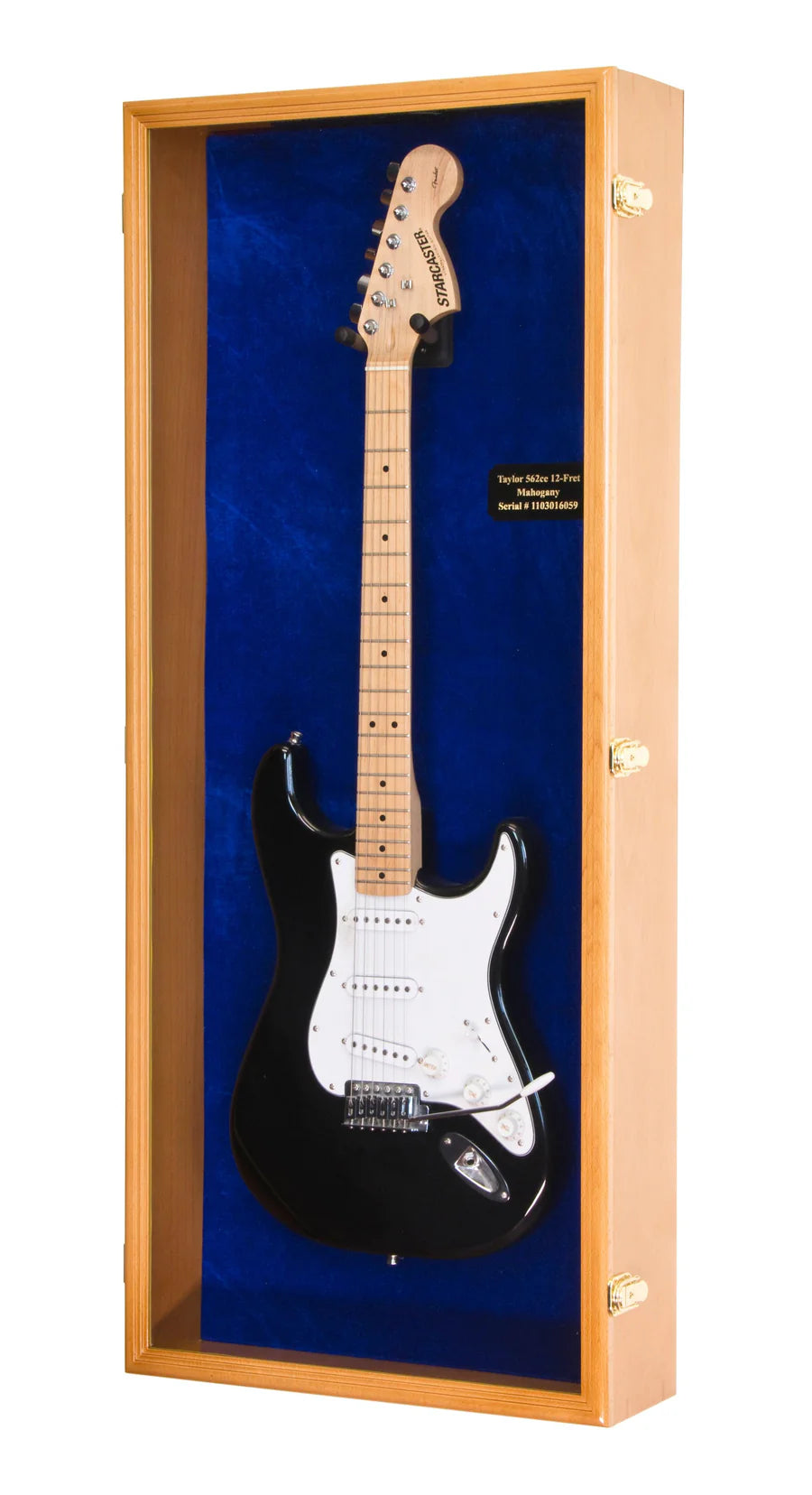Guitar Display Case Cabinet | UV Protection | Locking | Oak Walnut Cherry Black