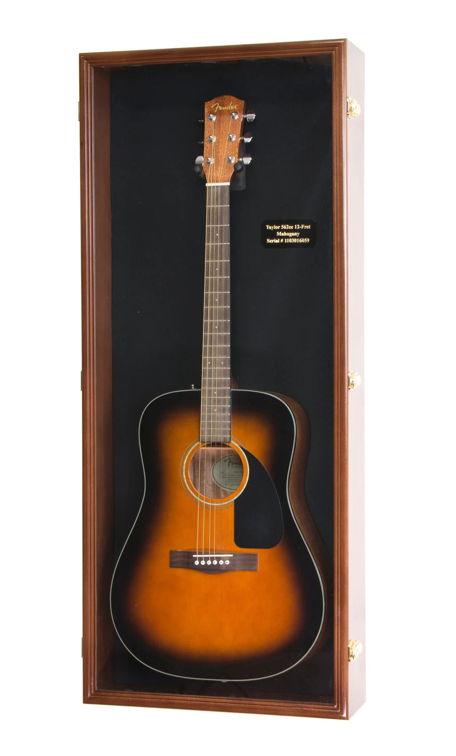 Guitar Display Case Cabinet | UV Protection | Locking | Oak Walnut Cherry Black