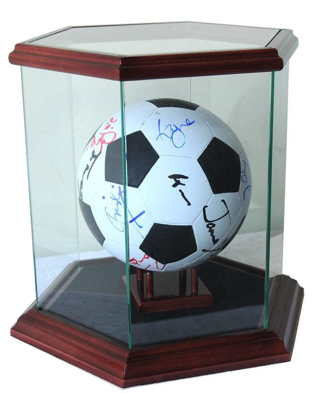 Hexagon Glass Display Case for Basketball Soccer Ball Football Baseball Glove