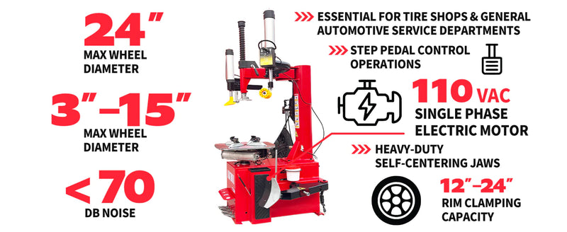 Katool Tire Changer Dual Assist Arm Wheel Clamp 2HP KT-T830