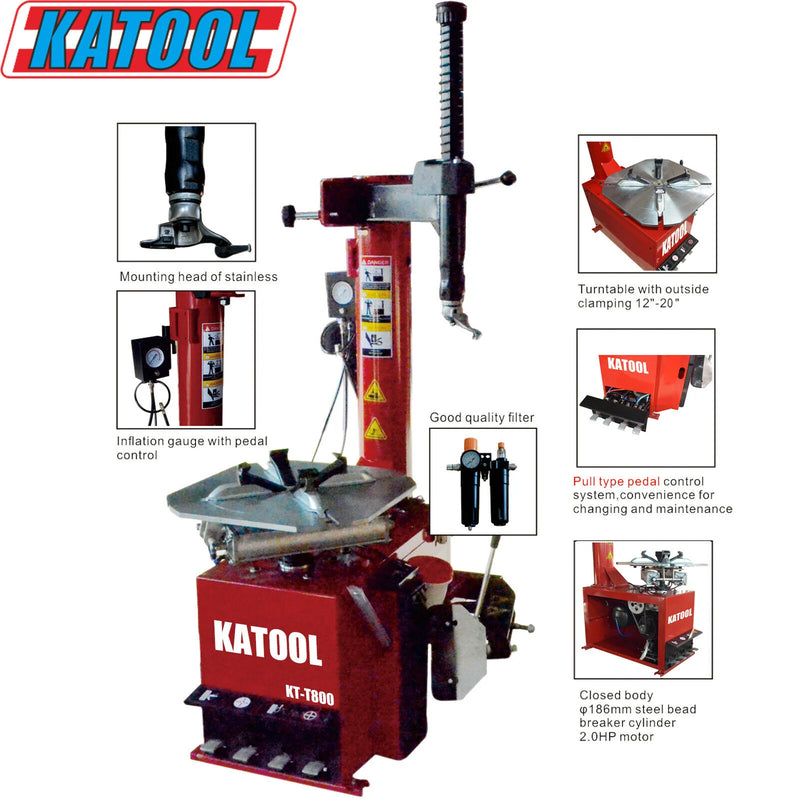 Katool Professional Wheel Clamp Tire Changer 12 to 24 Inch KT-T800