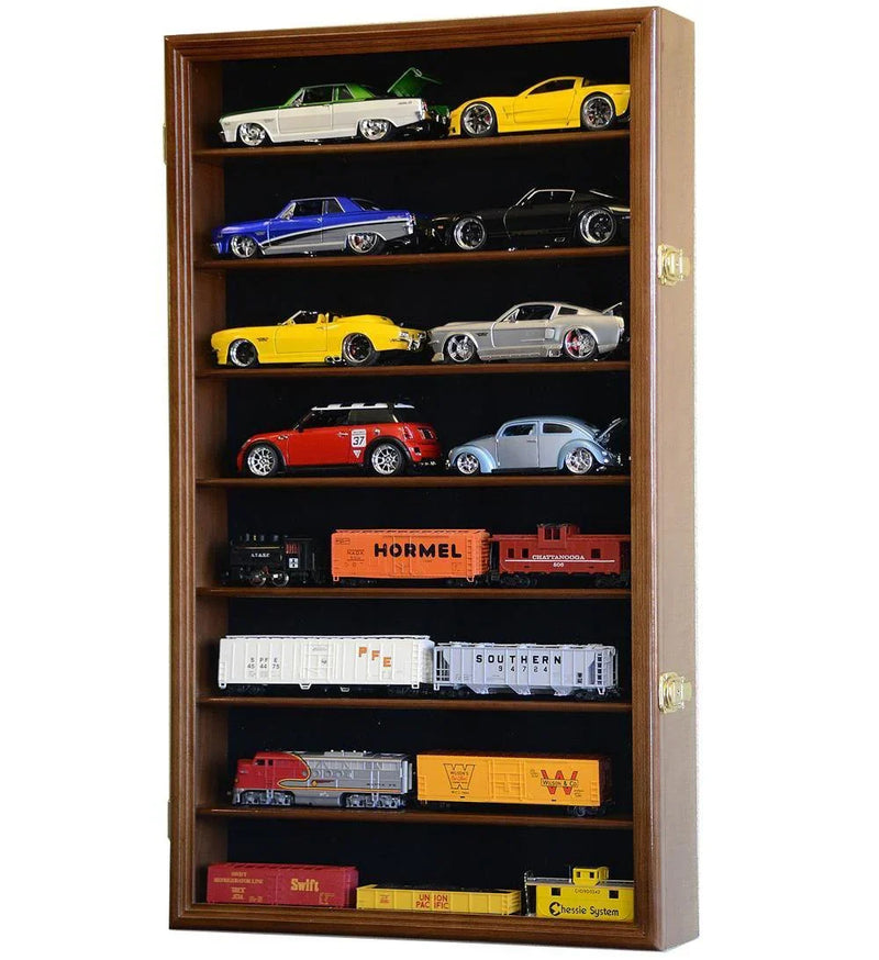 Large 1/24 Scale Diecast 16 Car Display Case Cabinet with UV Protection and Lock