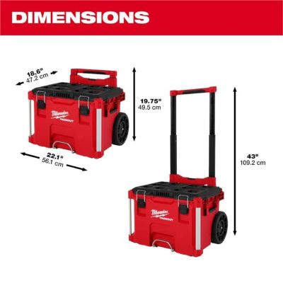 Milwaukee PACKOUT 22 Inch Rolling Tool Box 250 lb IP65 Modular Storage