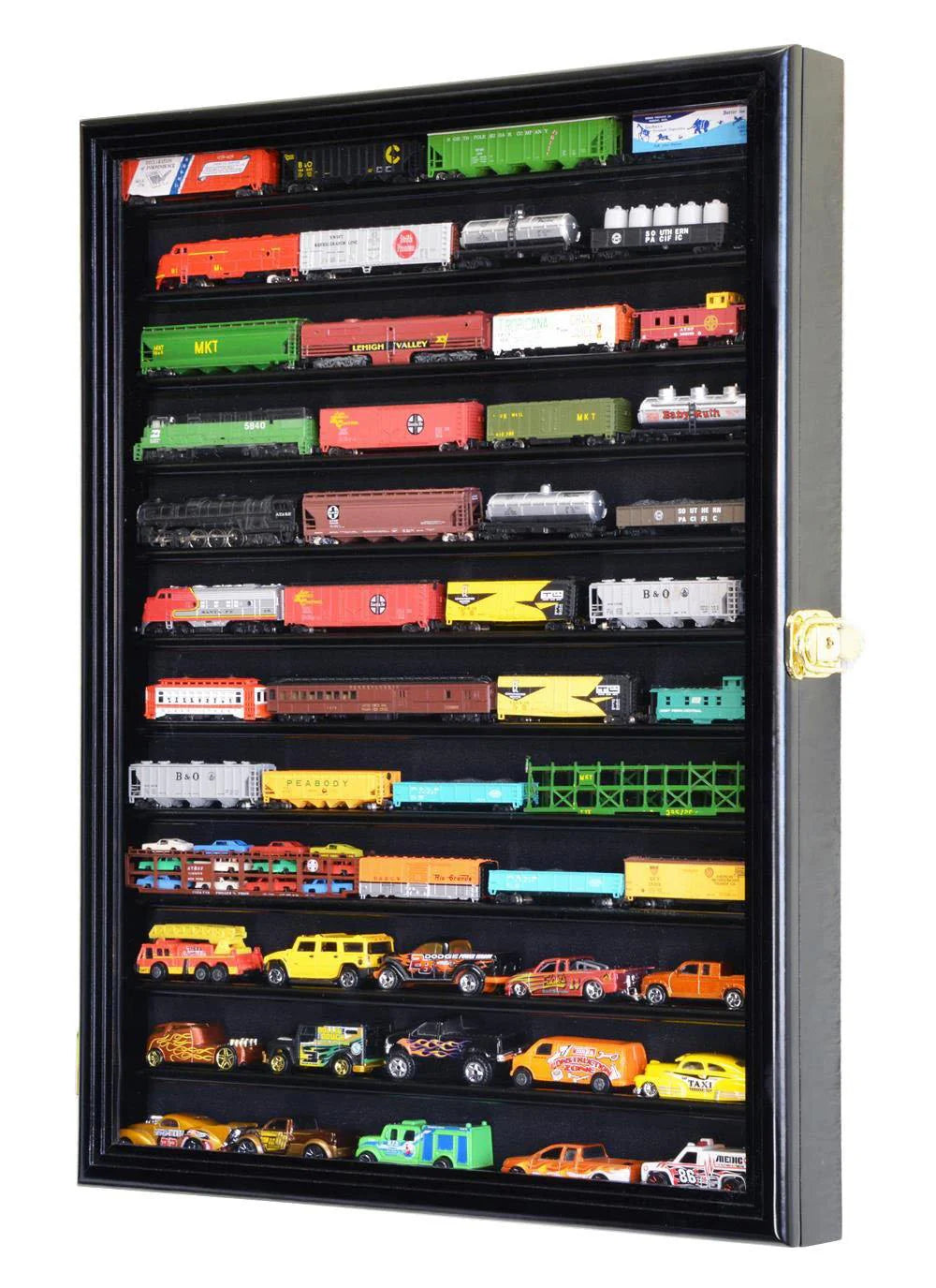 12-Shelf N Scale Train Display Case Cabinet Vitrina 12 Repisas Para Trenes Escala N