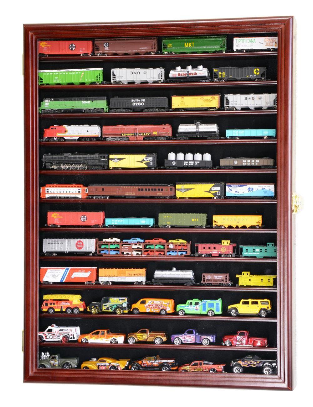 12-Shelf N Scale Train Display Case Cabinet Vitrina 12 Repisas Para Trenes Escala N
