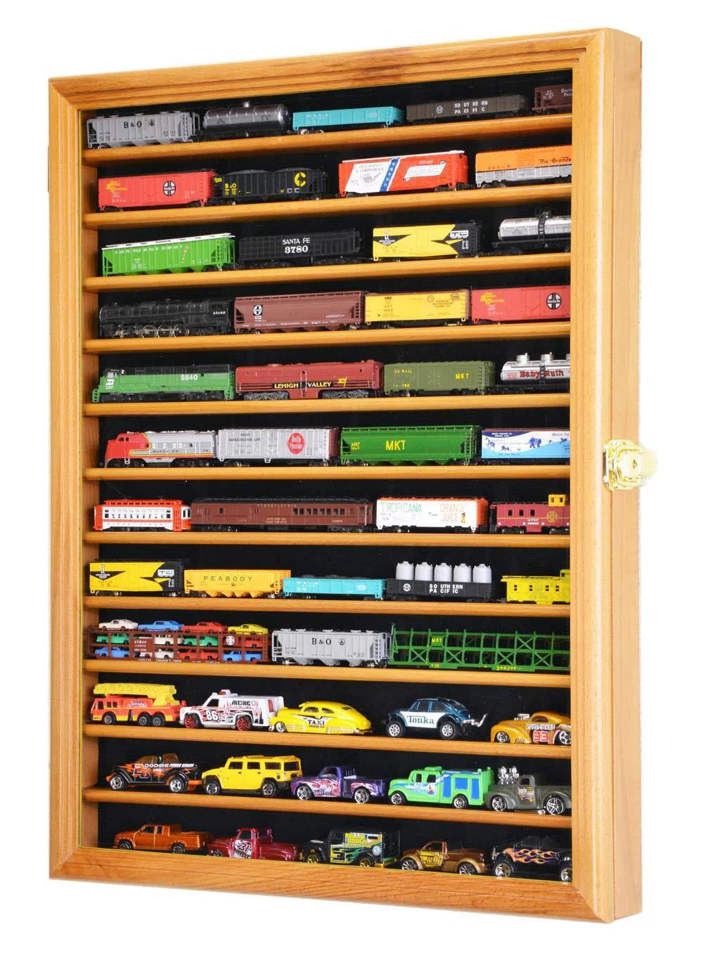 12-Shelf N Scale Train Display Case Cabinet Vitrina 12 Repisas Para Trenes Escala N
