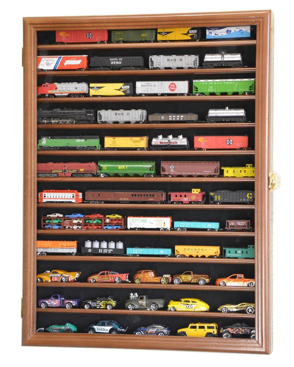 12-Shelf N Scale Train Display Case Cabinet Vitrina 12 Repisas Para Trenes Escala N