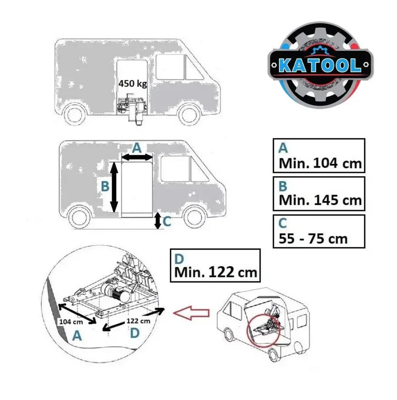 Katool Mobile Hydraulic Truck Tire Changer 5512 lb 54in 400V KT-308