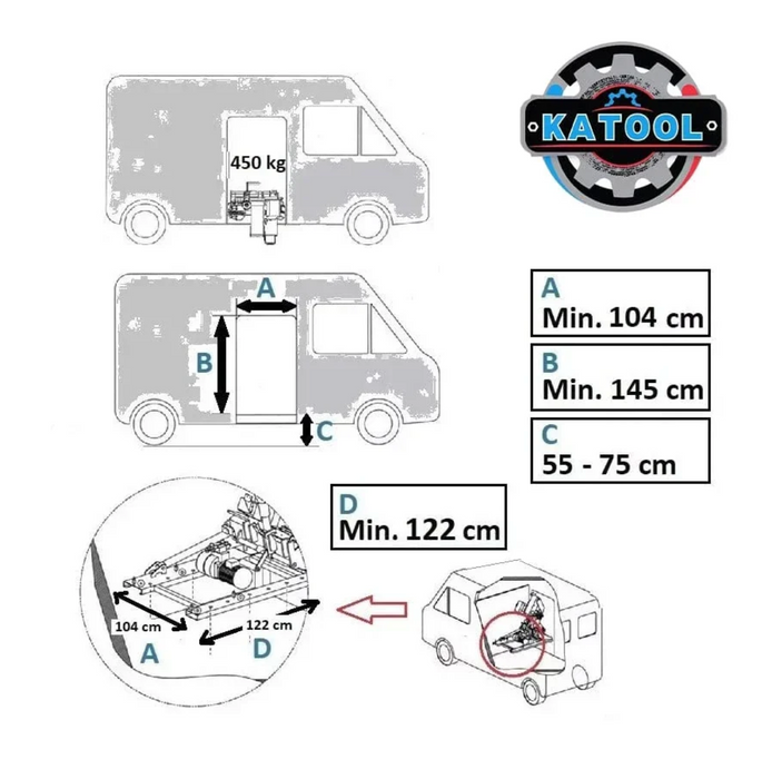 Katool Mobile Hydraulic Truck Tire Changer 5512 lb 54in 400V KT-308